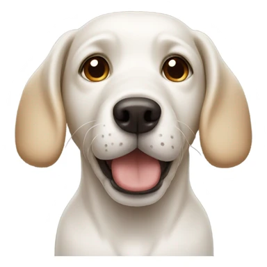 White dog with tan ears  sticker