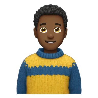 Boy in blue and yellow sweater sticker