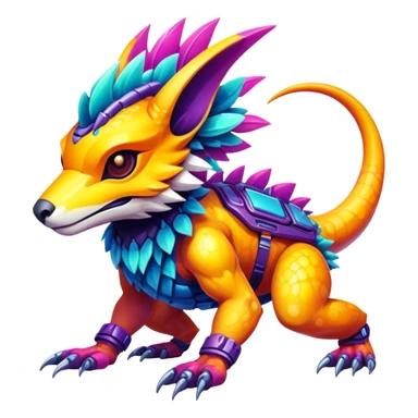  exotic tropical cyber-Protogen-Fakémon-Vernid-creature sticker