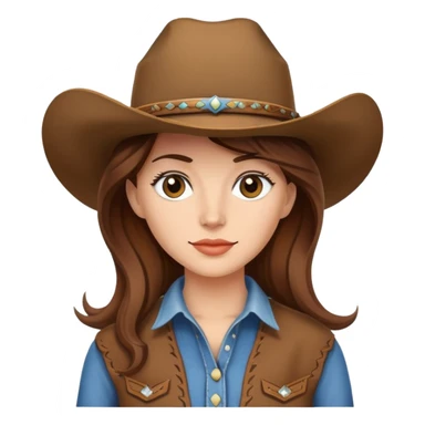 Cowgirl with brown hair sticker