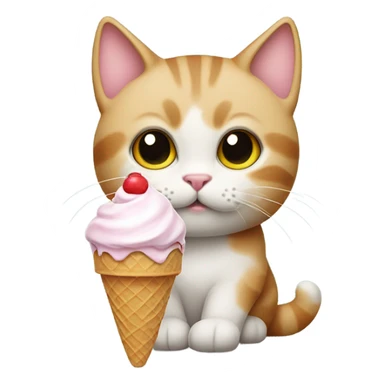 Cat with ice crema sticker