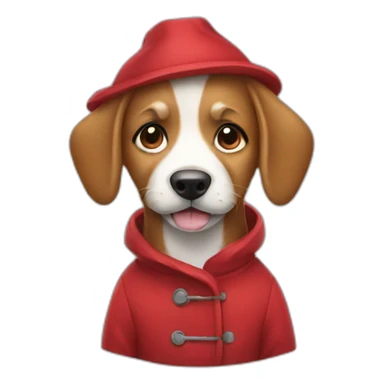 dog wearing a red coat  sticker