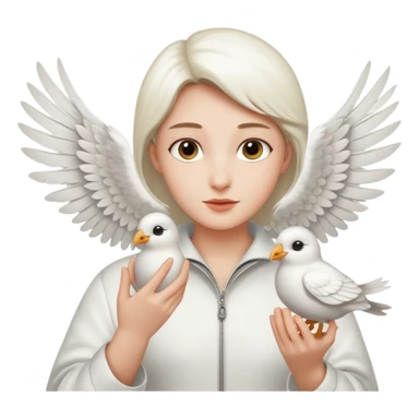 Flying white bird above  hand sticker