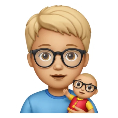 Toy Holding Kid with Glasses sticker