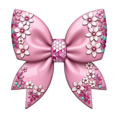 sakura bow with mosaic pattern sticker