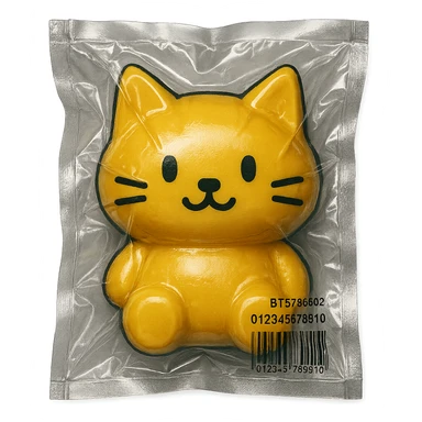 cute cat in vacuum-sealed style sticker