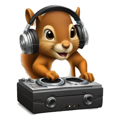 A squirrel playing a dj  sticker