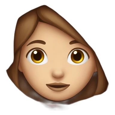 Girl with brown hair, blushing, covering her face with a red blanket sticker