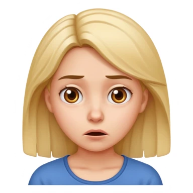 Girl thinking and looking dumb sticker