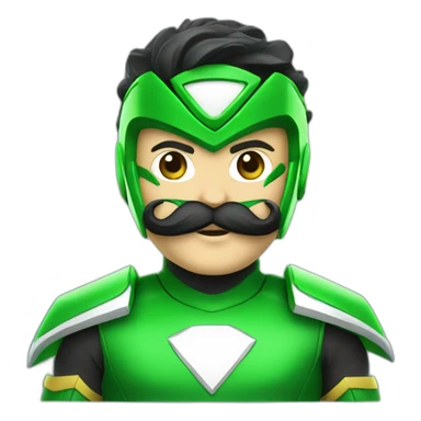green-power-ranger-with-a-mustache sticker