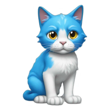 full body shot of smurf cat sticker
