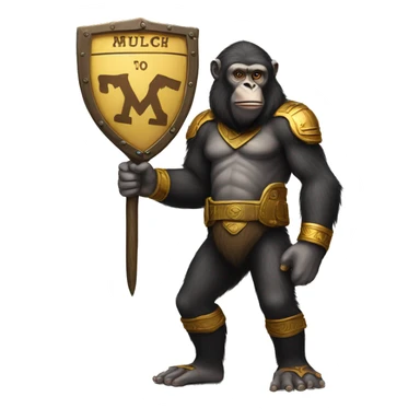 Ape with a name shield, on the name shield stand Andruch sticker