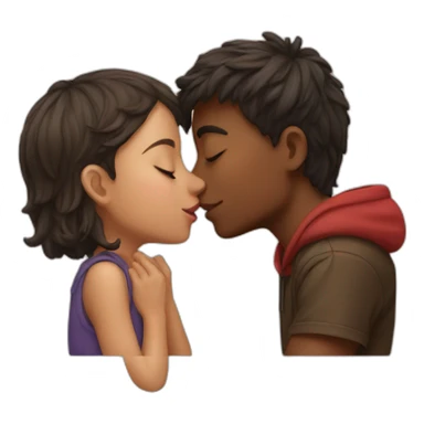 Boy kissing girl sticker