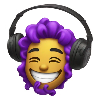Emoji happy and vibing to music sticker