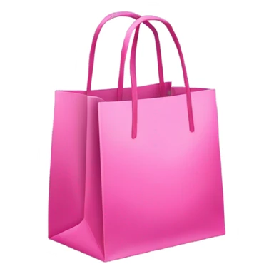 Pink shopping bag with handles and bow sticker