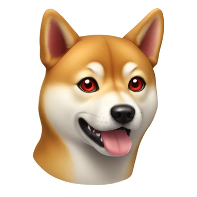 Shiba Inu with red eyes sticker
