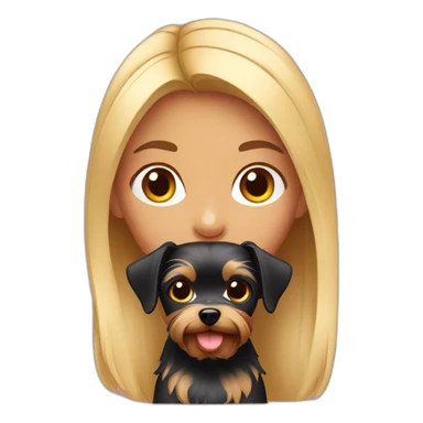 girl with a yorkshire terrier sticker