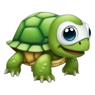 Turtle with Pinocchio’s nose sticker