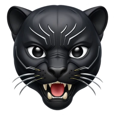 Black panther roar emoji sticker