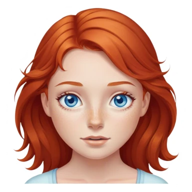 fille rousse yeux bleu tache de rousseurs sticker
