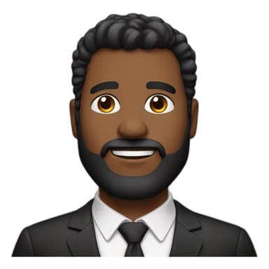 hombre de 45 años cabello muy corto negro y con canas barba con canas vestido formal ojos negros sticker