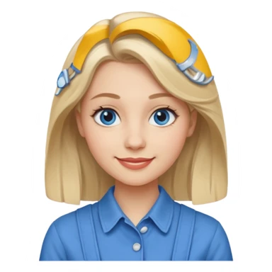 female artist, 20 years old, ash blonde, with regular features, blue eyes, beautiful, confident, 20th century, feminist sticker