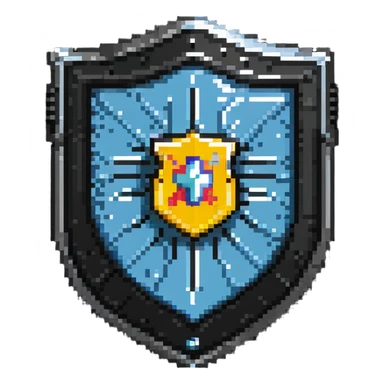 IT Help Desk shield-shaped badge with tech symbols sticker