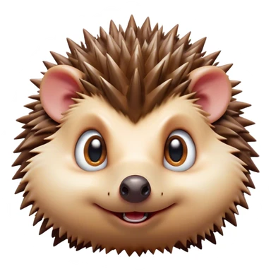 Cinematic Comical Hedgehog Portrait Emoji, Head tilted dramatically with an exaggeratedly amused expression, featuring a striking spiky brown Fur with a quirky, scrunched-up face and wide, expressive eyes filled with playful disbelief, Simplified yet hilariously expressive features, highly detailed, glowing with a slightly sassy glow, high shine, dramatic yet playful, stylized with an air of cheeky mischief, bright and endearing, soft glowing outline, capturing the essence of a spirited and over-the-top hedgehog, so meme-worthy it feels like it could roll its spines into internet fame instantly! sticker