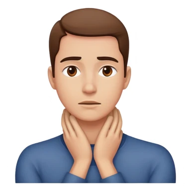 Person hold there hands around there neck sticker