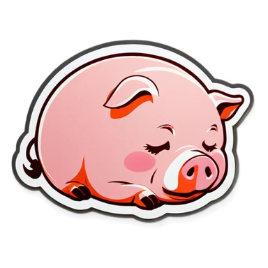sleepy pig sticker