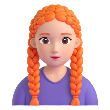Character with perfect French braids hairstyle sticker
