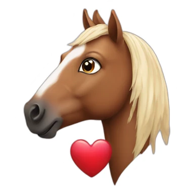 Horse with heart sticker