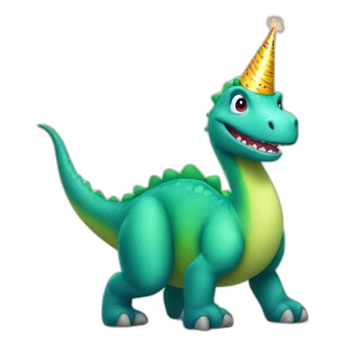 Birthday dinosaur sticker