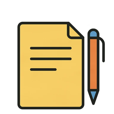 minimalist paperwork and pen, simple geometric shapes, clean lines, neutral colors, modern icon feel, no text sticker
