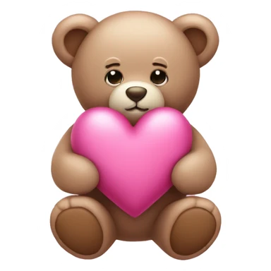 pink heart and teddy bear sticker