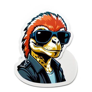 Raptor with black sunglasses sticker