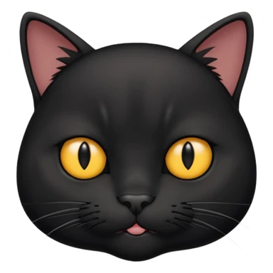 The face of a black cat with a hip frown (thin cheeks, not much hair) sticker