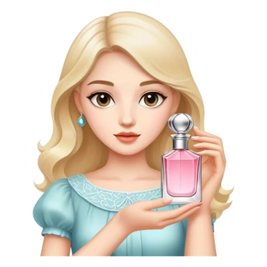 A  bretty girl holding parfum  sticker