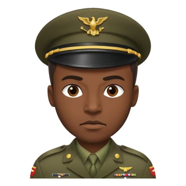 A black man squatting wearing army attire sticker