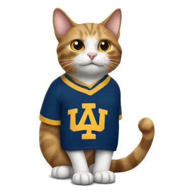 cat wearing a university of california berkeley shirt sticker