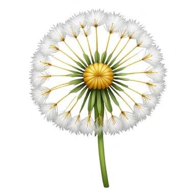 Dandelion flower emoji for bio in white colour more feathers looks realistic  sticker