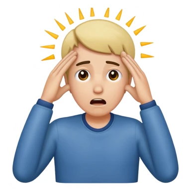 Shocked faint backwards with one hand on forehead sticker