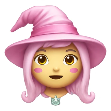 Hello kitty with witch pastel pink hat sticker