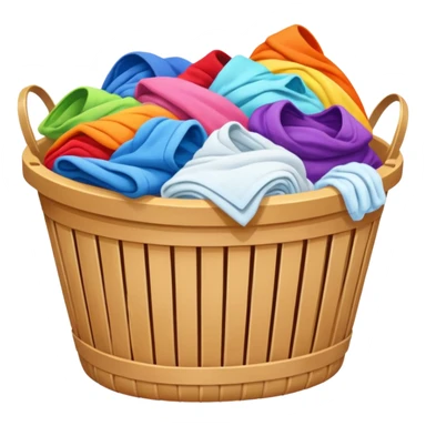 laundry basket with colorful laundry sticker