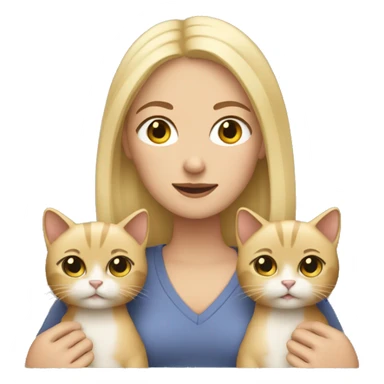 White woman with blonde hair carying 2 cats sticker