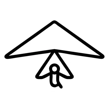 outlined hang glider icon sticker