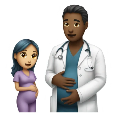 pregnant girl talking to doctor sticker
