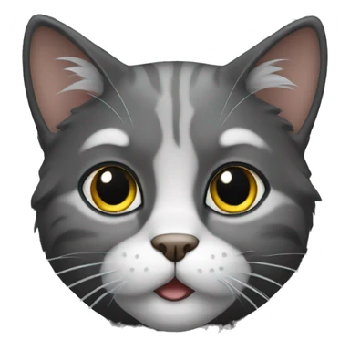 a cat that is old and black with a bit of grey hair sticker