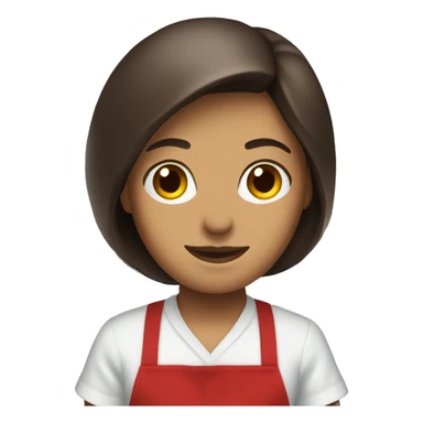 Red Apron with starbucks logo sticker