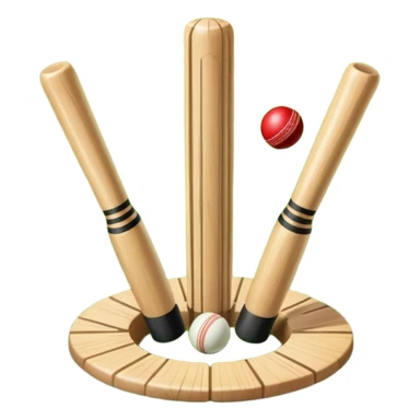 cricket stumps hit by ball sticker